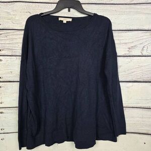 Loft M Navy Long Sleeve Lightweight Sweater Top